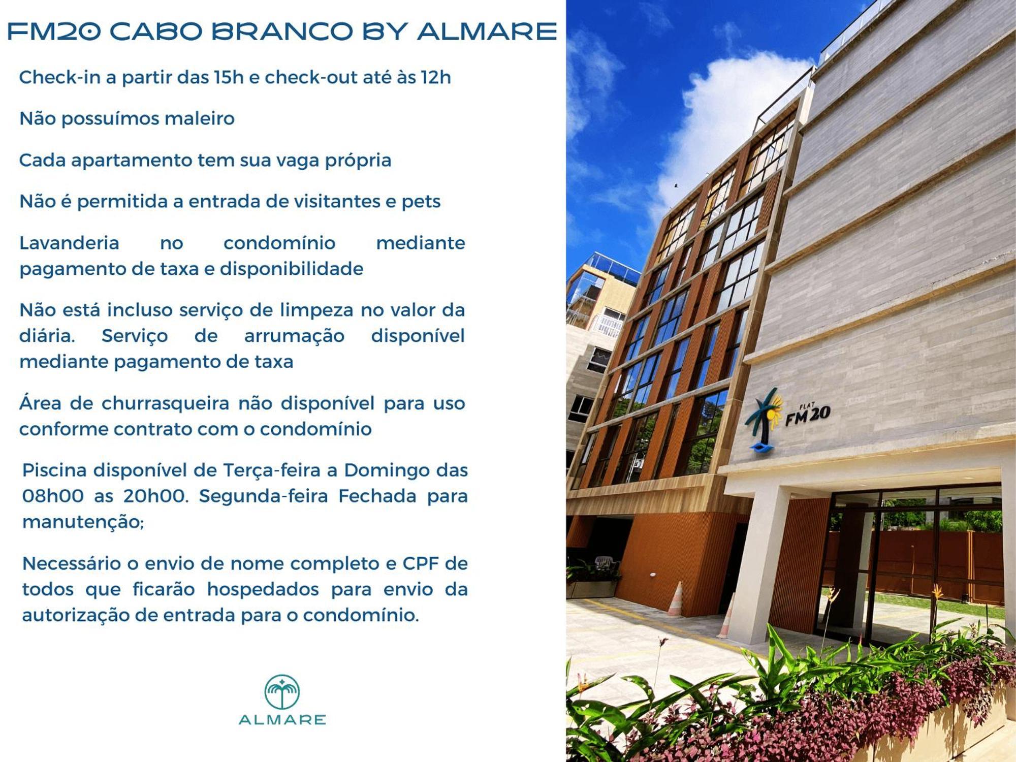 Flat Fm20 Cabo Branco Ocean - By Almare Apartment *