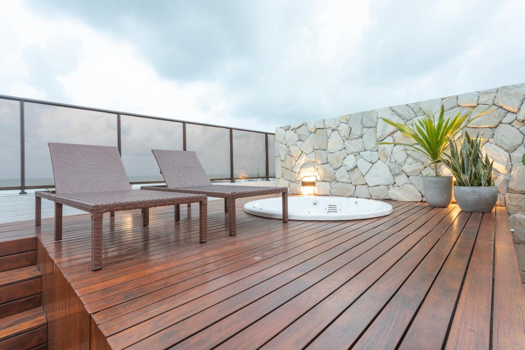 Cobertura Com Jacuzzi E Deslumbrante Vista Mar